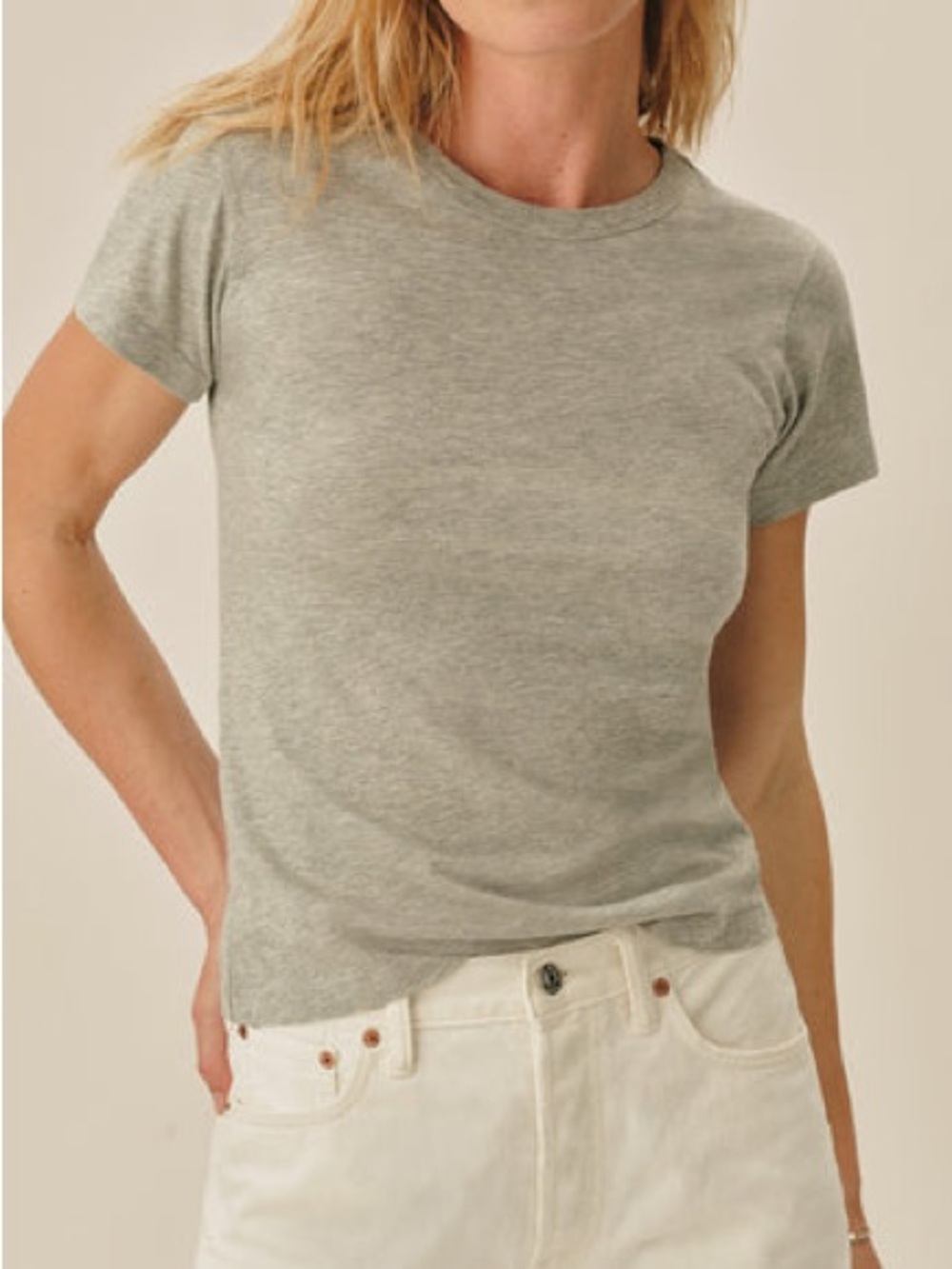 Buck Mason Pima Slim Crew Neck Short Sleeve T Shirt Graphite Heather Gray Medium
